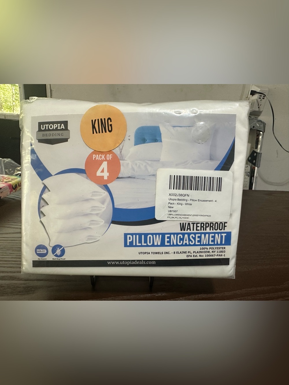 Utopia Bedding White Waterproof Pillow Encasement - Pack of 4 (King)